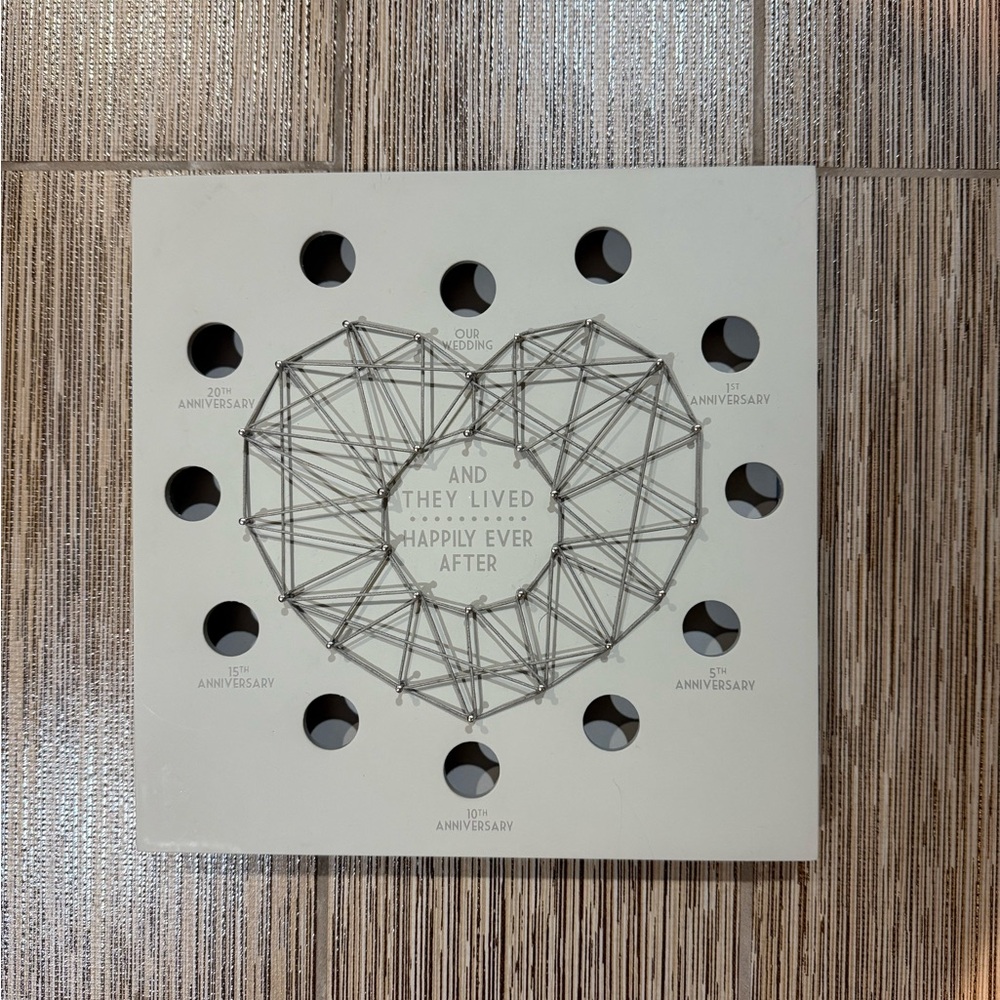 Heart String Art Anniversary Decor